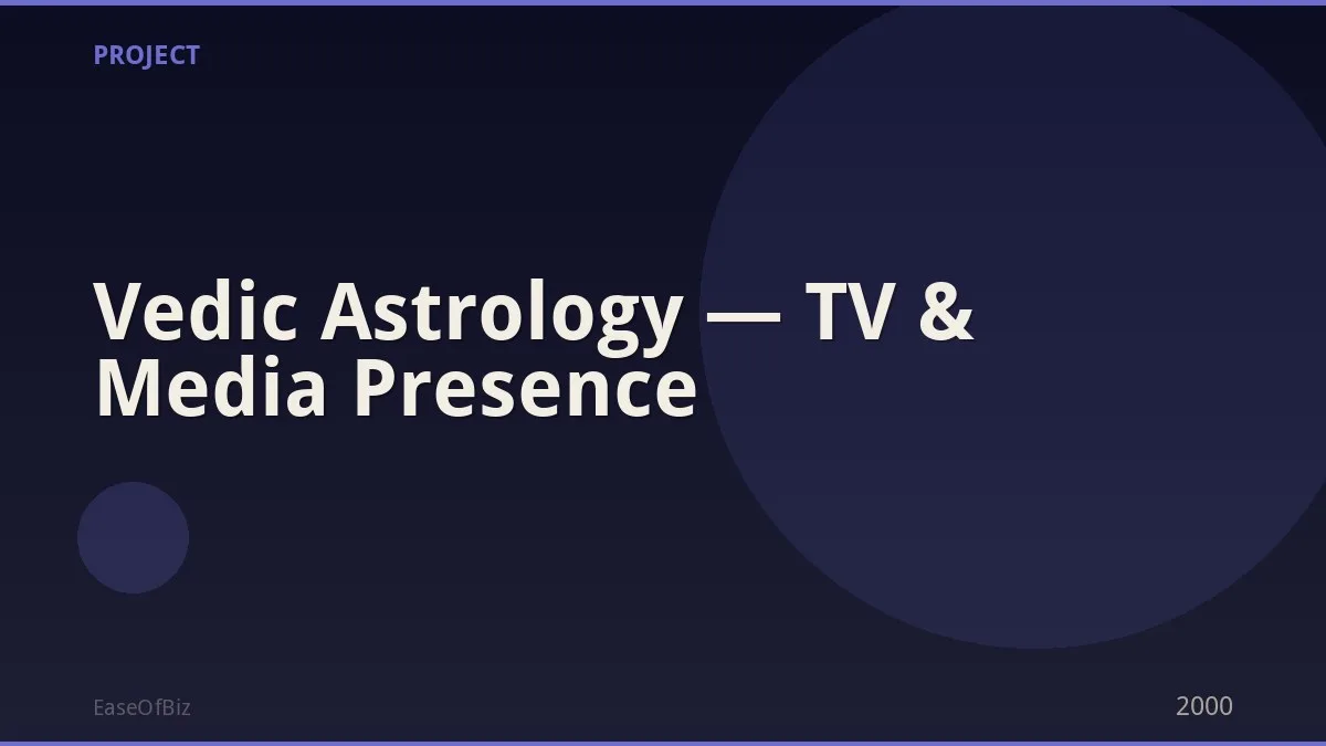 Vedic Astrology — TV & Media Presence
