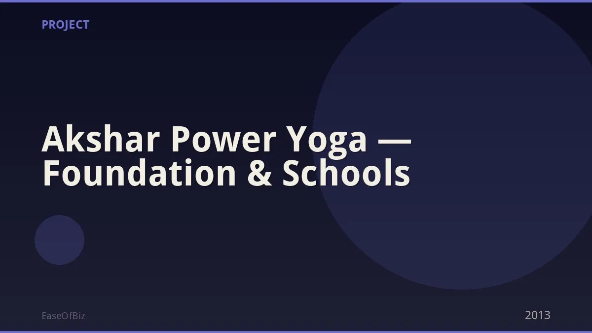 Akshar Power Yoga — Foundation & Schools