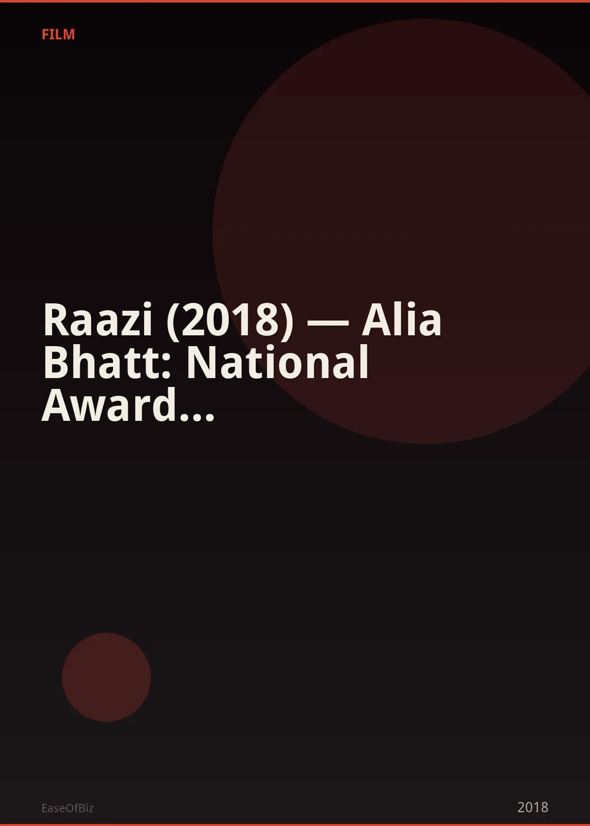 Raazi (2018) — Alia Bhatt: National Award Performance