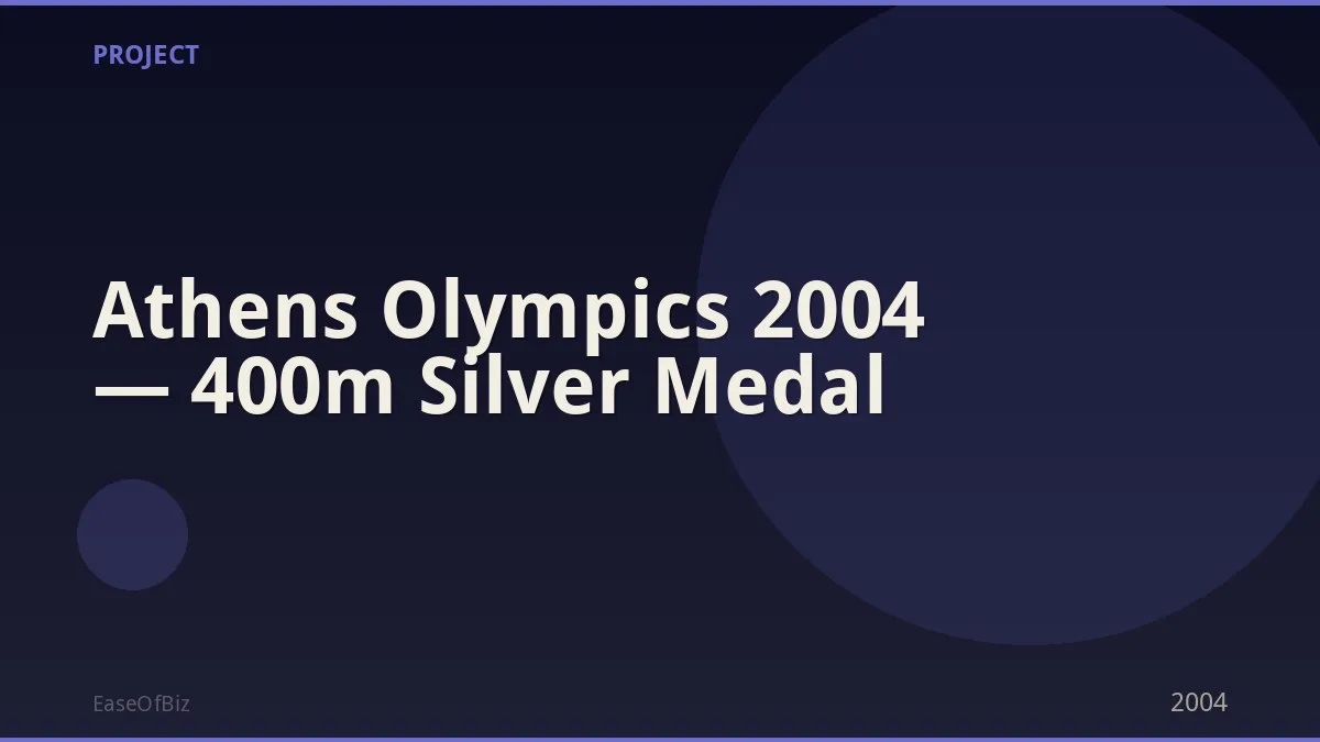 Athens Olympics 2004 — 400m Silver Medal