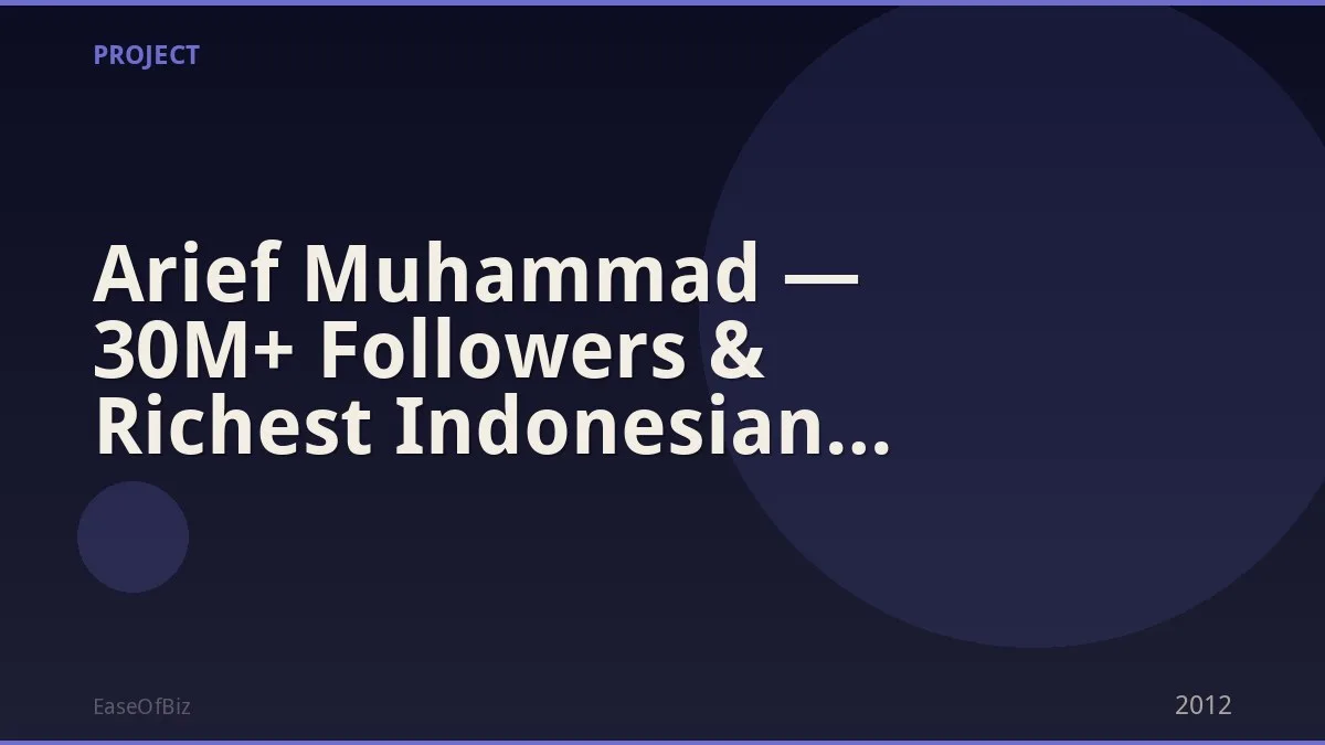 Arief Muhammad — 30M+ Followers & Richest Indonesian Creator