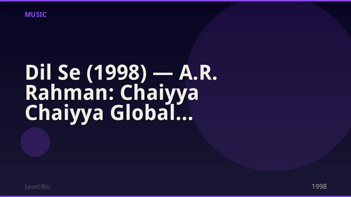 Dil Se (1998) — A.R. Rahman: Chaiyya Chaiyya Global Phenomenon