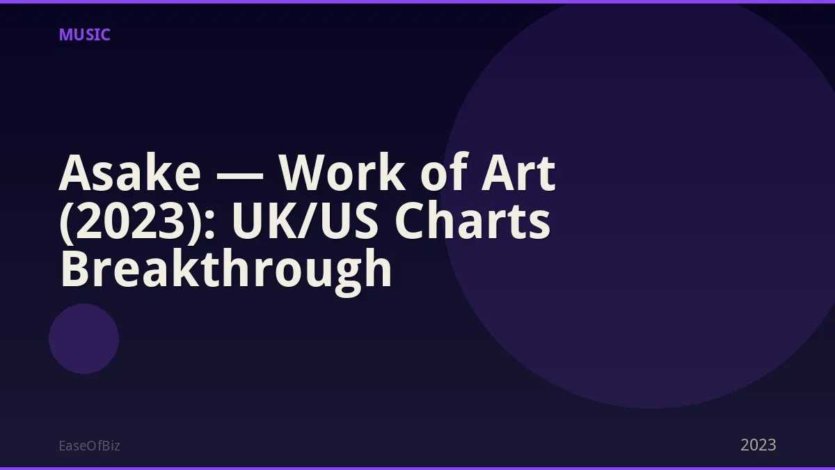 Asake — Work of Art (2023): UK/US Charts Breakthrough