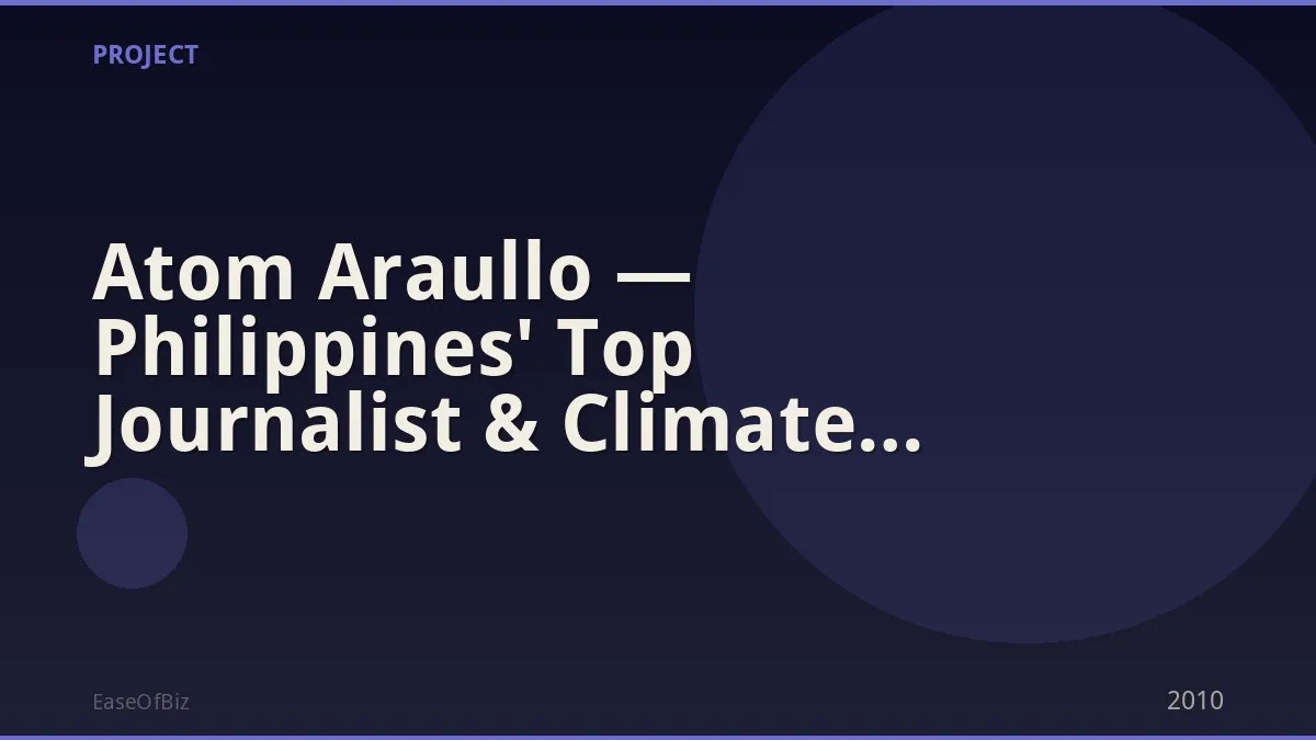 Atom Araullo — Philippines' Top Journalist & Climate Advocate