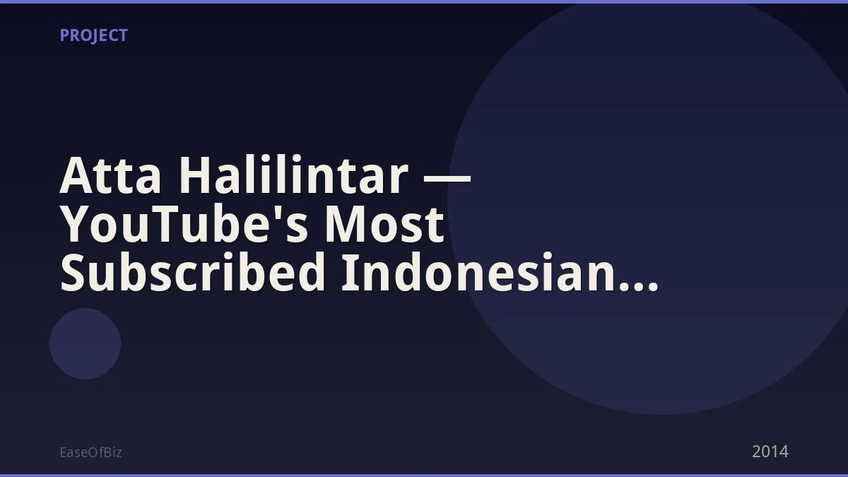 Atta Halilintar — YouTube's Most Subscribed Indonesian (30M+)