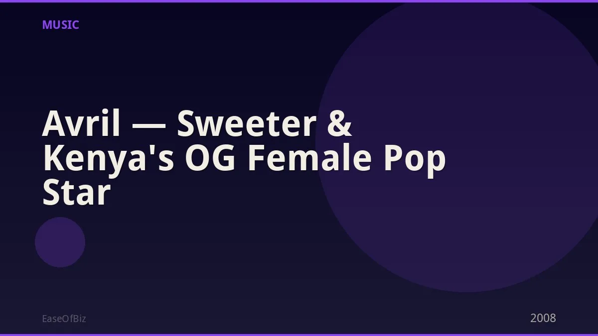 Avril — Sweeter & Kenya's OG Female Pop Star