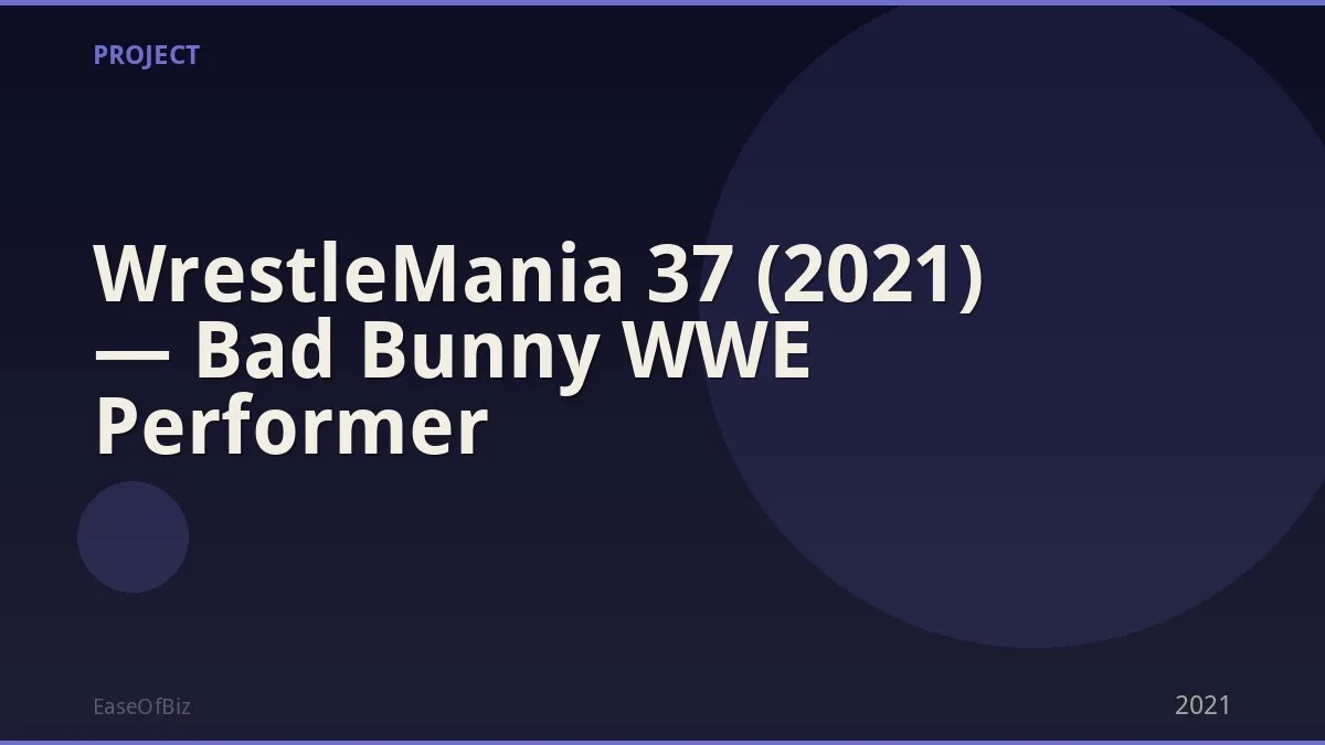 WrestleMania 37 (2021) — Bad Bunny WWE Performer