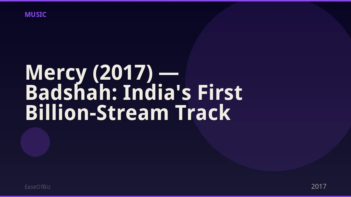 Mercy (2017) — Badshah: India's First Billion-Stream Track