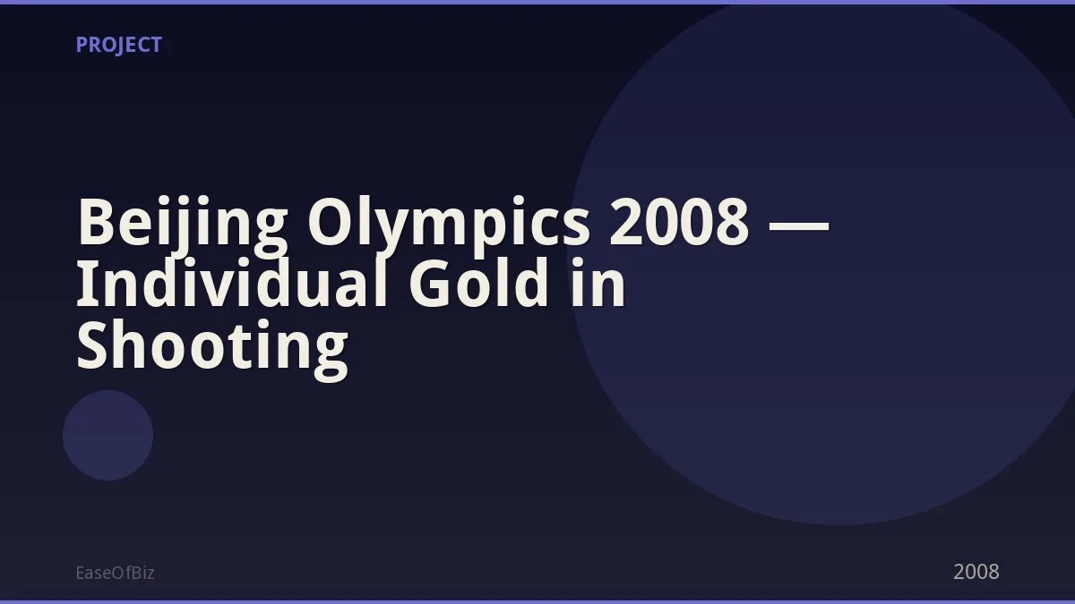 Beijing Olympics 2008 — Individual Gold in Shooting