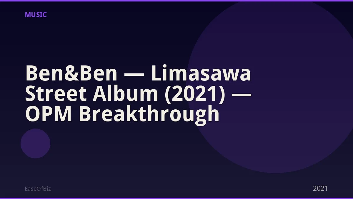 Ben&Ben — Limasawa Street Album (2021) — OPM Breakthrough