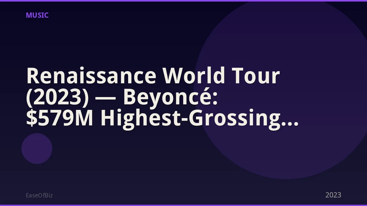 Renaissance World Tour (2023) — Beyoncé: $579M Highest-Grossing by Female Artist