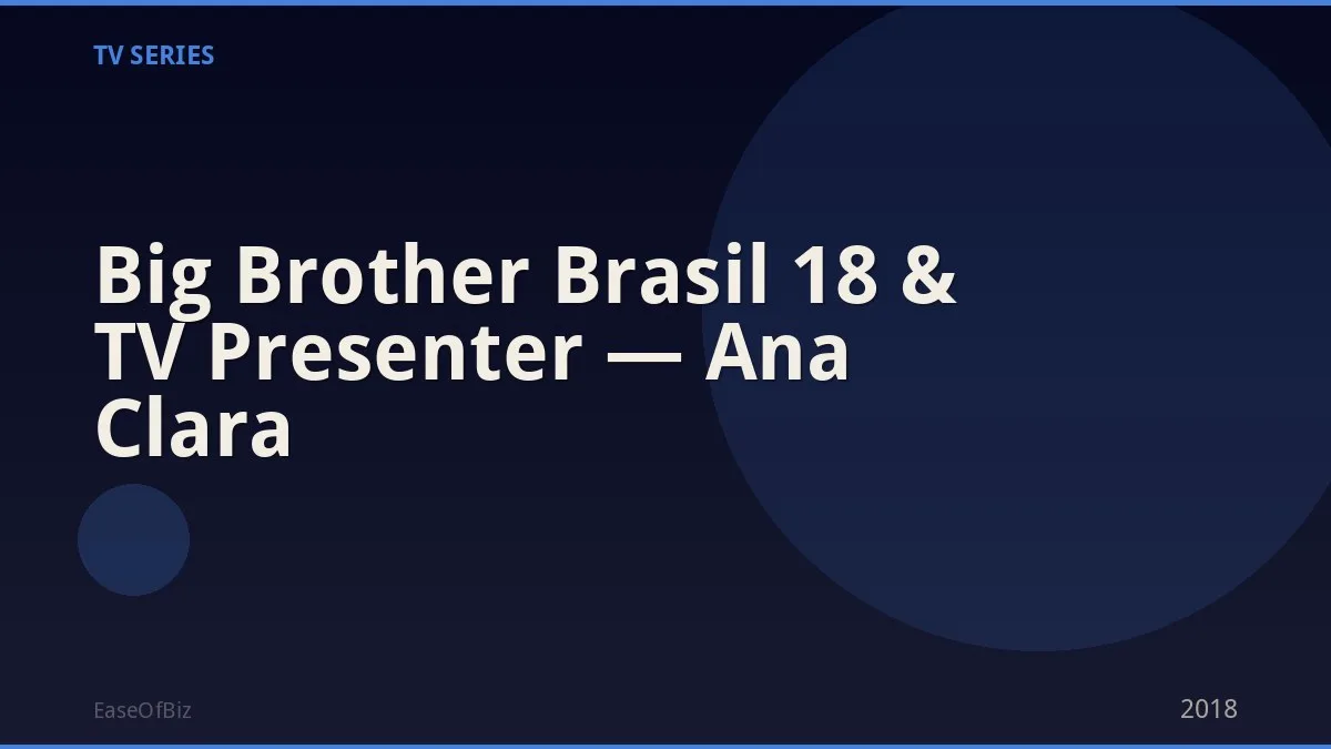 Big Brother Brasil 18 & TV Presenter — Ana Clara