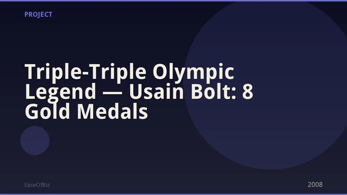 Triple-Triple Olympic Legend — Usain Bolt: 8 Gold Medals