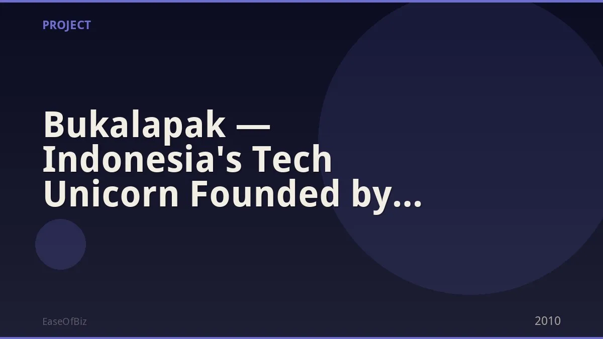 Bukalapak — Indonesia's Tech Unicorn Founded by Achmad Zaky