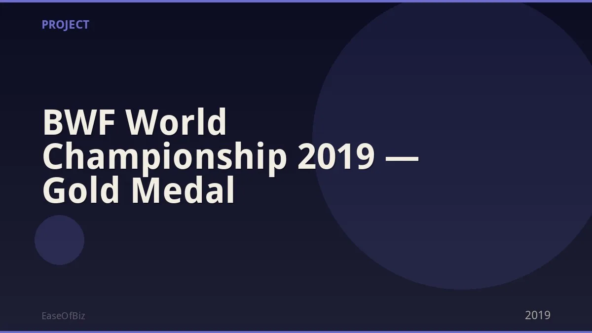 BWF World Championship 2019 — Gold Medal