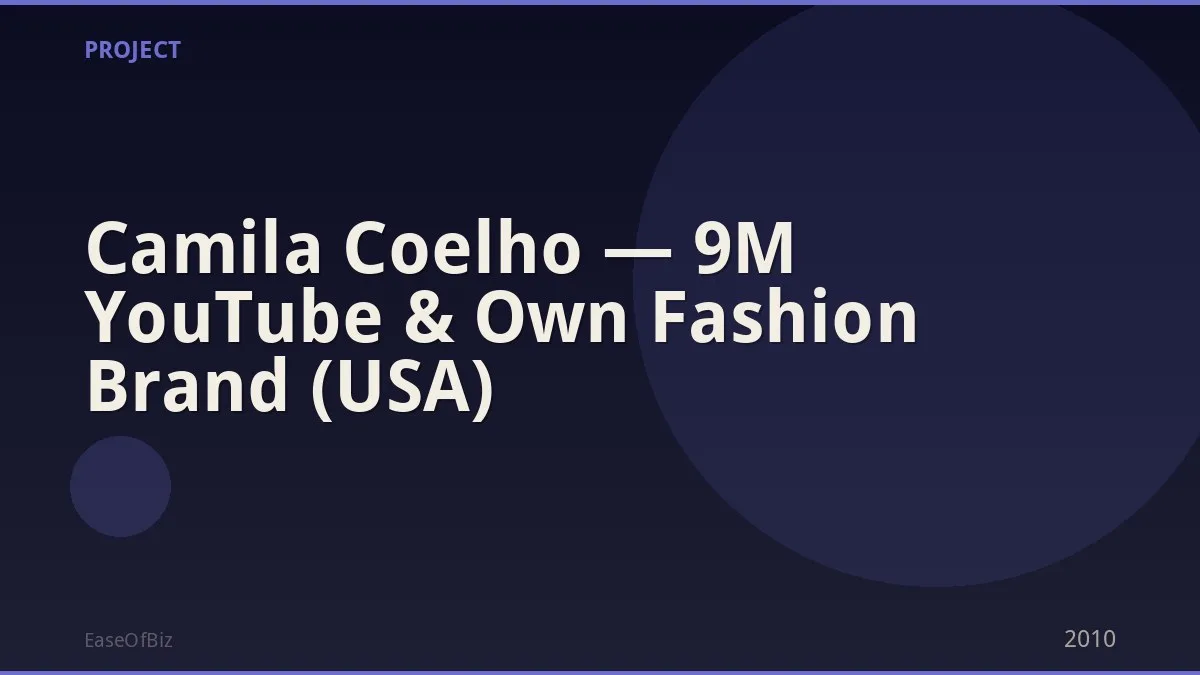 Camila Coelho — 9M YouTube & Own Fashion Brand (USA)