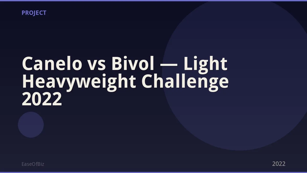 Canelo vs Bivol — Light Heavyweight Challenge 2022