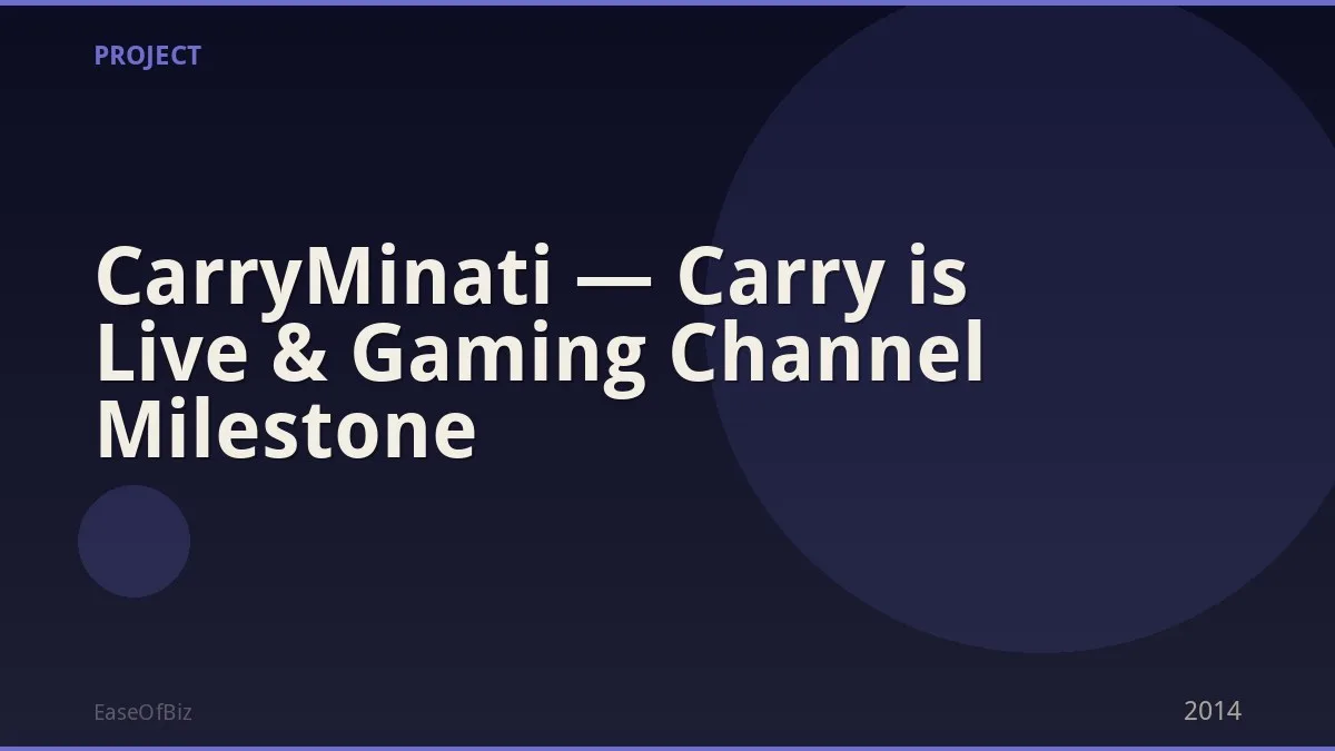 CarryMinati — Carry is Live & Gaming Channel Milestone