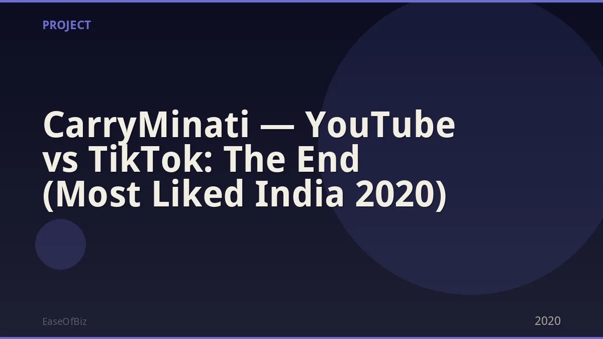 CarryMinati — YouTube vs TikTok: The End (Most Liked India 2020)