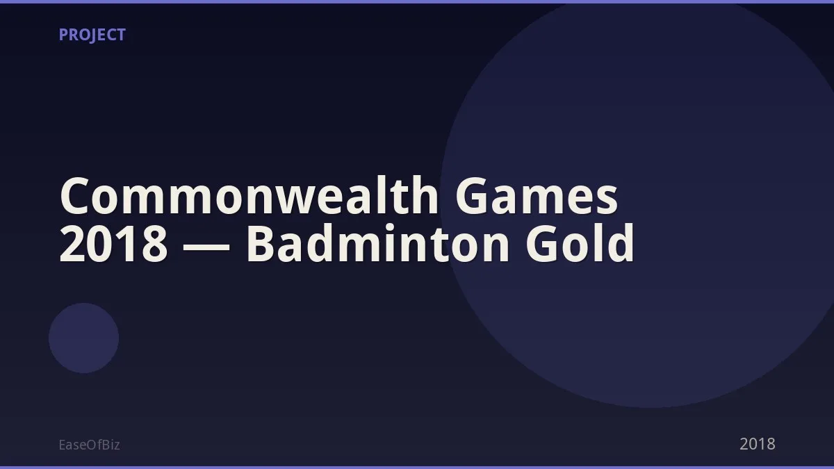 Commonwealth Games 2018 — Badminton Gold