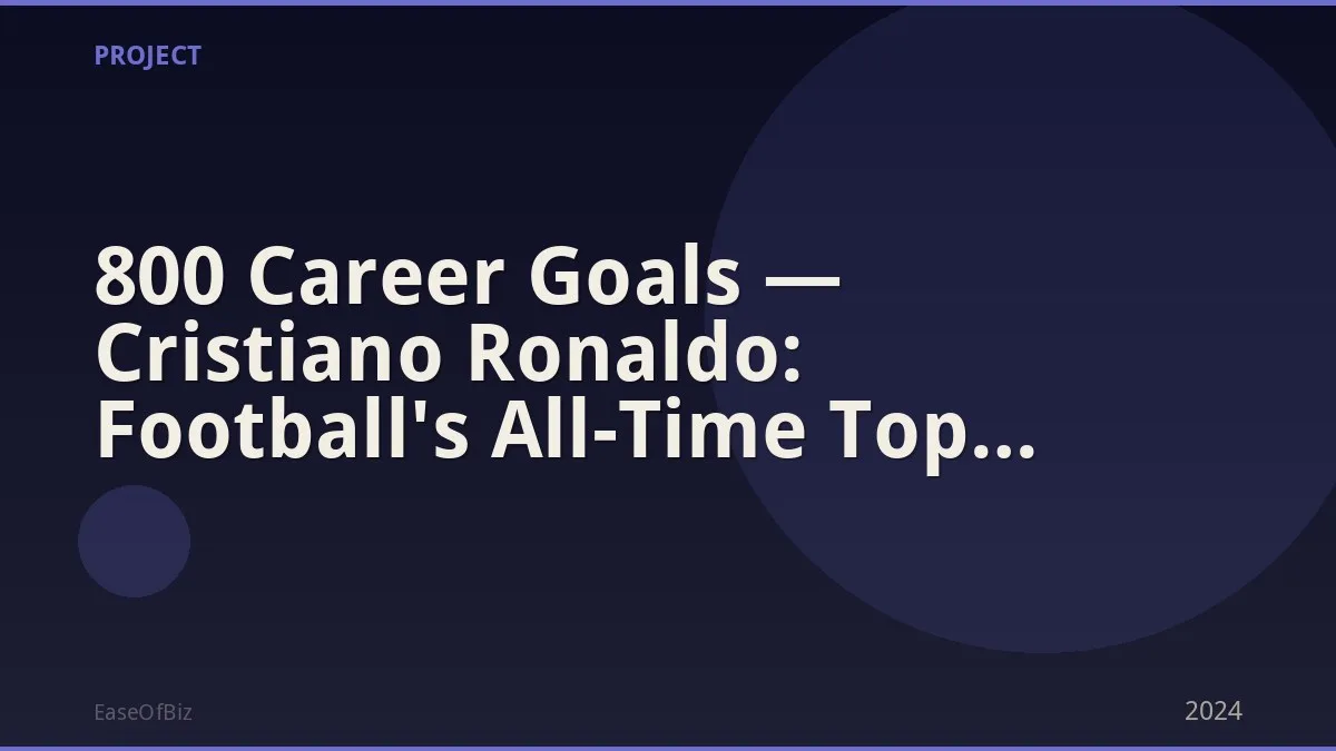 800 Career Goals — Cristiano Ronaldo: Football's All-Time Top Scorer
