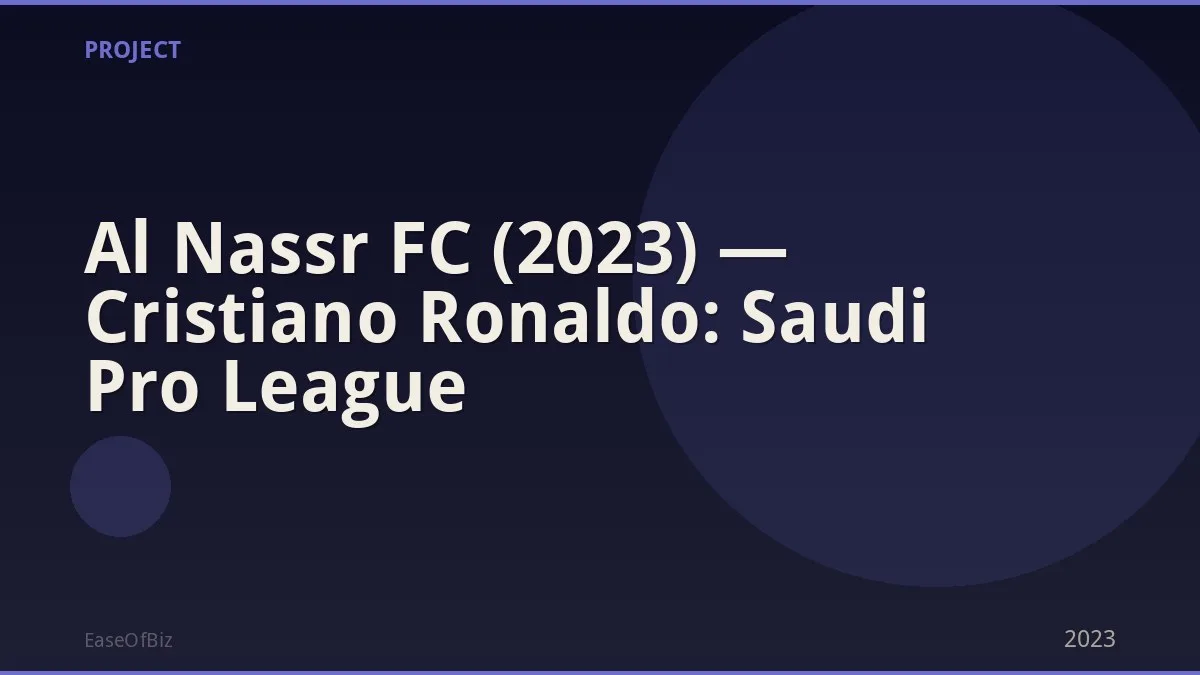 Al Nassr FC (2023) — Cristiano Ronaldo: Saudi Pro League