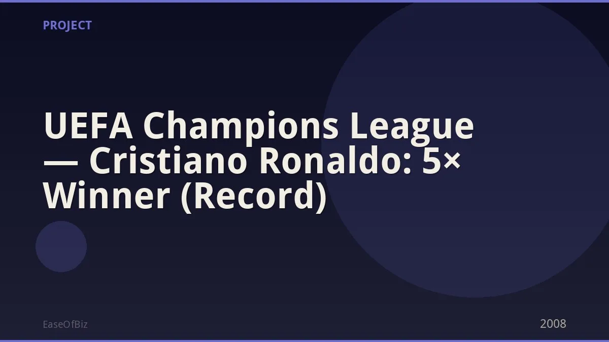 UEFA Champions League — Cristiano Ronaldo: 5× Winner (Record)