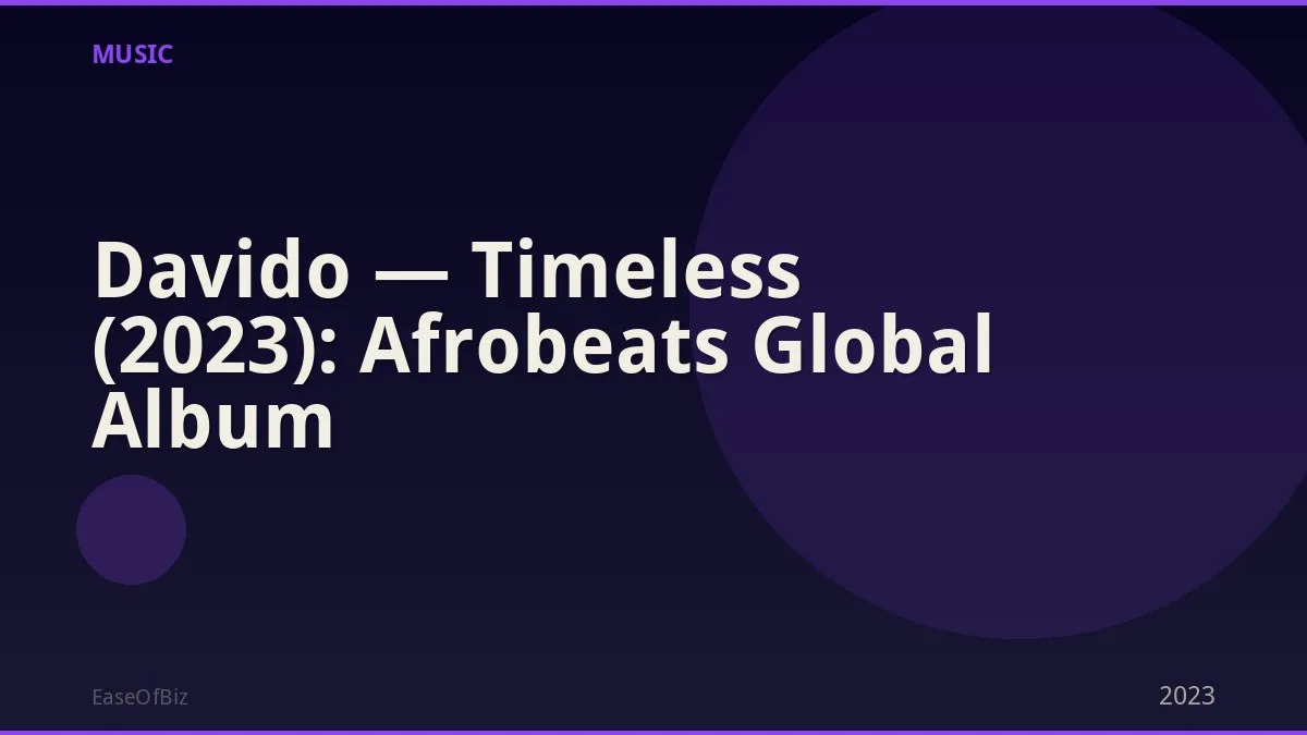 Davido — Timeless (2023): Afrobeats Global Album