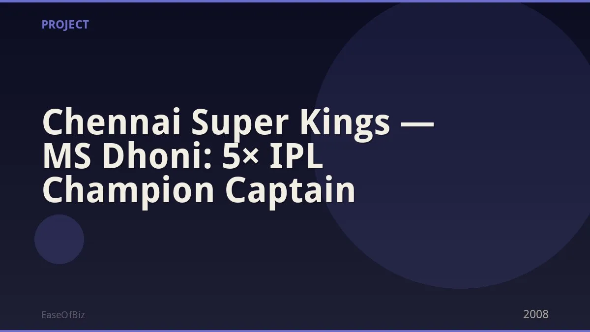 Chennai Super Kings — MS Dhoni: 5× IPL Champion Captain