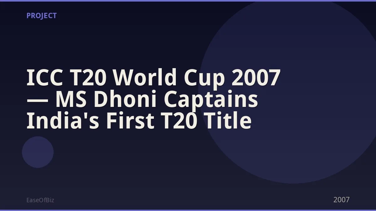 ICC T20 World Cup 2007 — MS Dhoni Captains India's First T20 Title