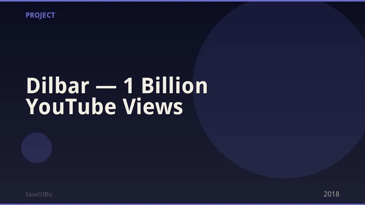 Dilbar — 1 Billion YouTube Views