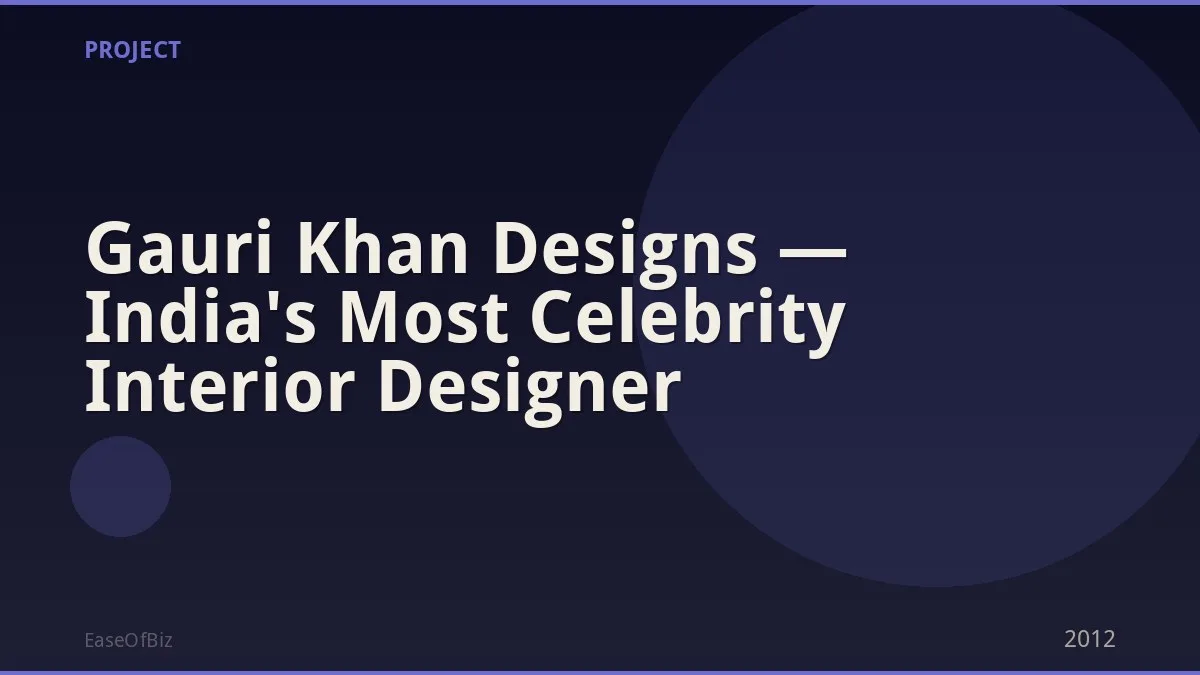 Gauri Khan Designs — India's Most Celebrity Interior Designer