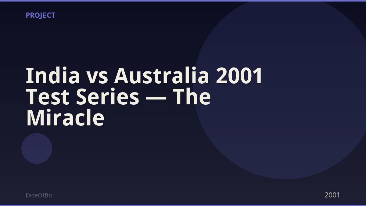 India vs Australia 2001 Test Series — The Miracle