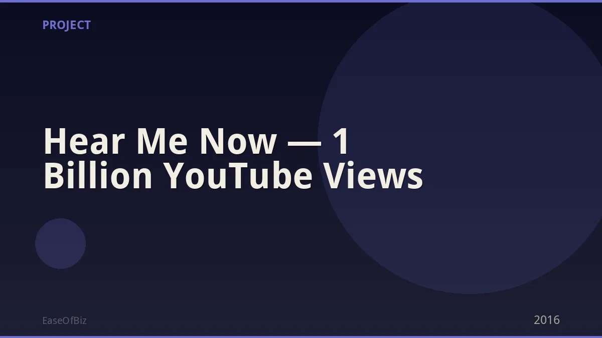 Hear Me Now — 1 Billion YouTube Views