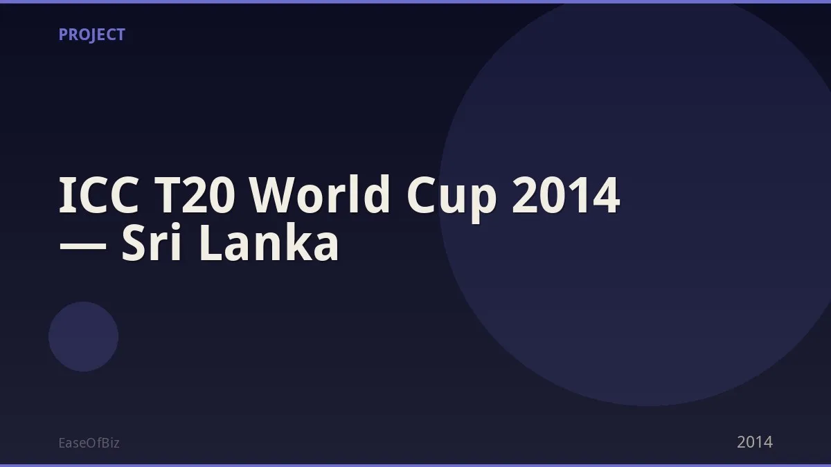 ICC T20 World Cup 2014 — Sri Lanka