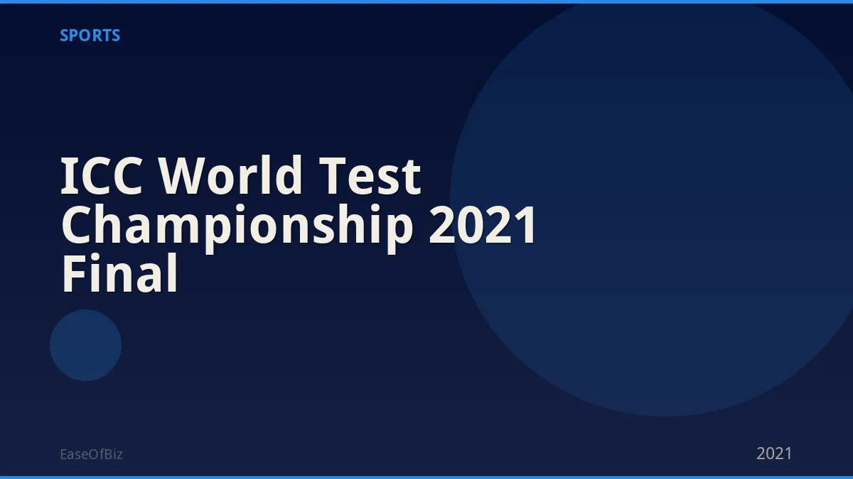 ICC World Test Championship 2021 Final