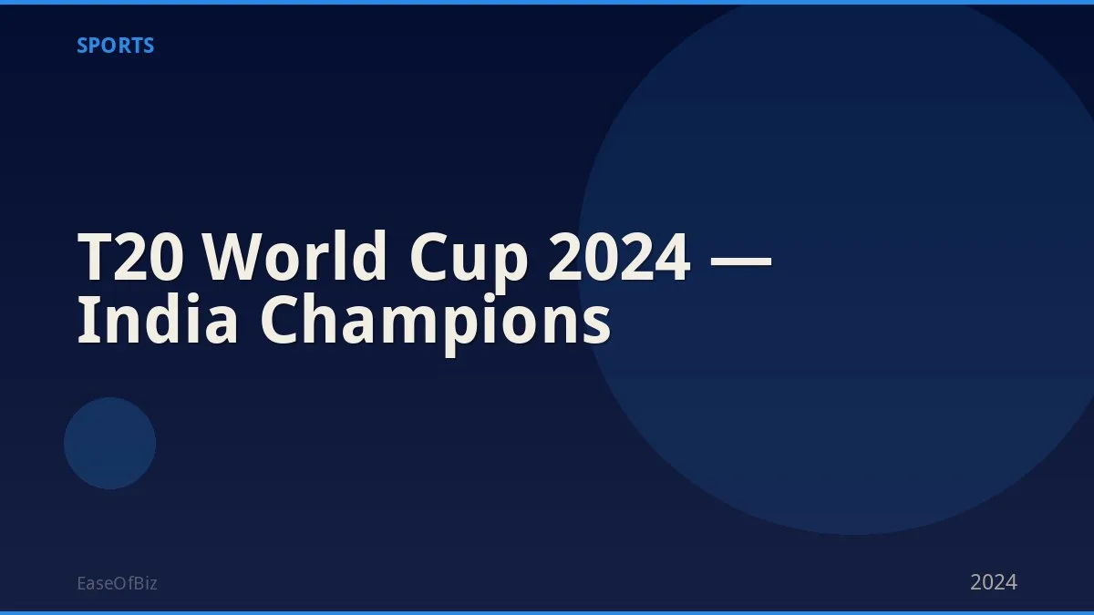 T20 World Cup 2024 — India Champions