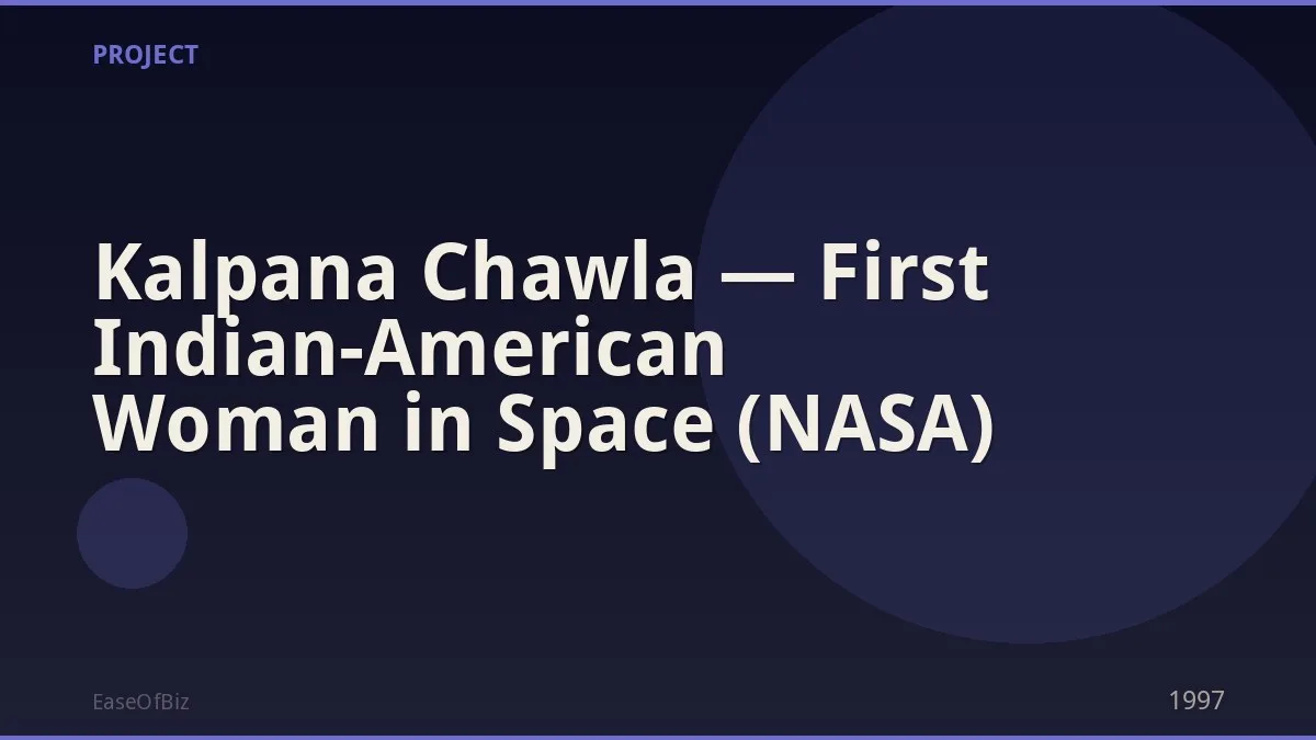 Kalpana Chawla — First Indian-American Woman in Space (NASA)