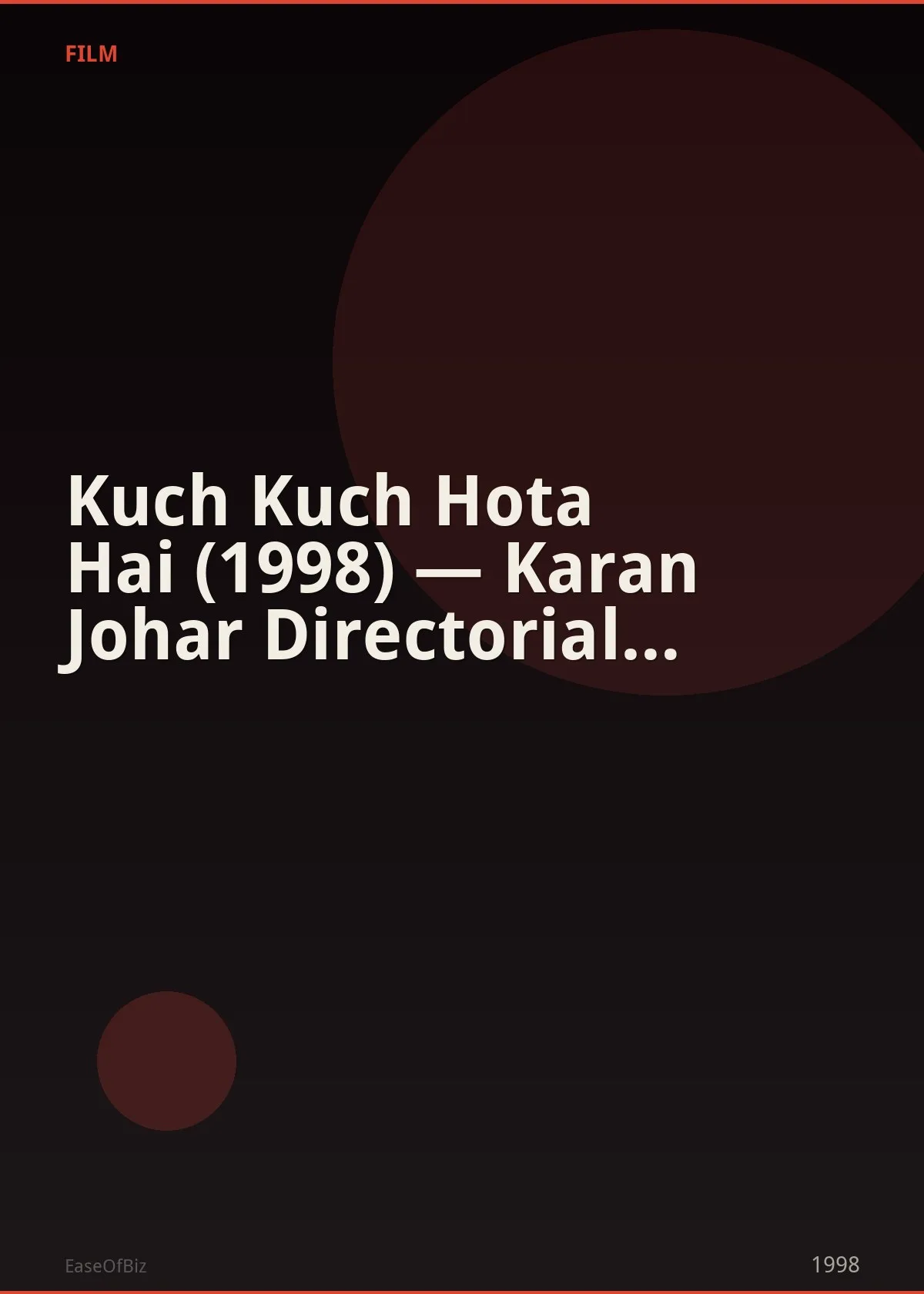 Kuch Kuch Hota Hai (1998) — Karan Johar Directorial Debut Classic