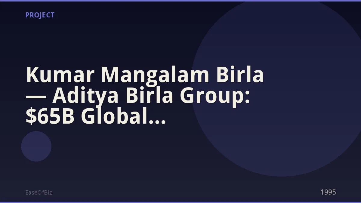 Kumar Mangalam Birla — Aditya Birla Group: $65B Global Conglomerate