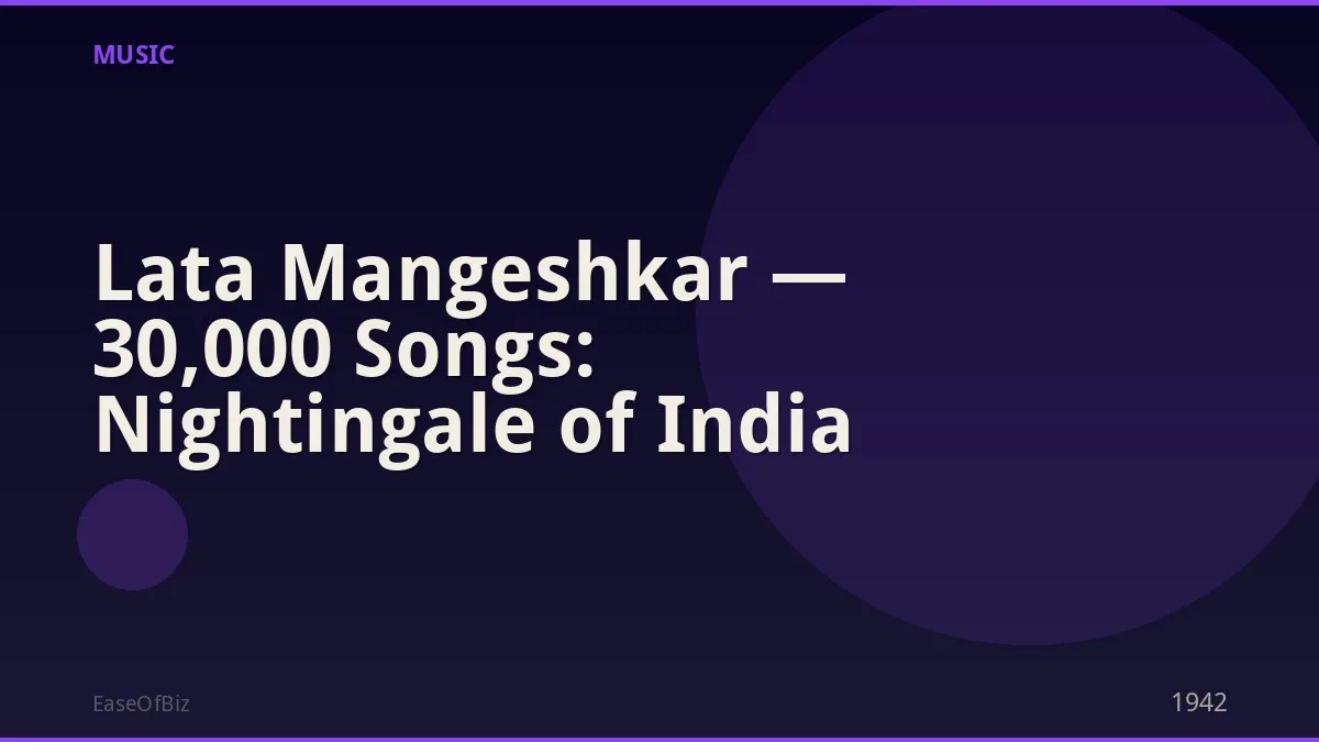 Lata Mangeshkar — 30,000 Songs: Nightingale of India