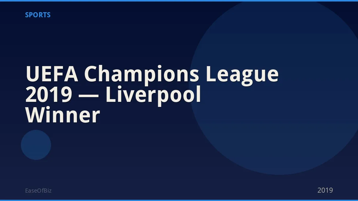 UEFA Champions League 2019 — Liverpool Winner