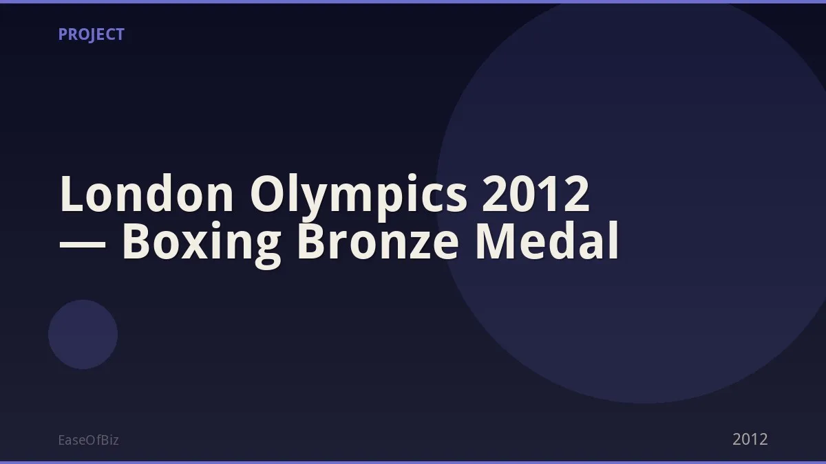 London Olympics 2012 — Boxing Bronze Medal