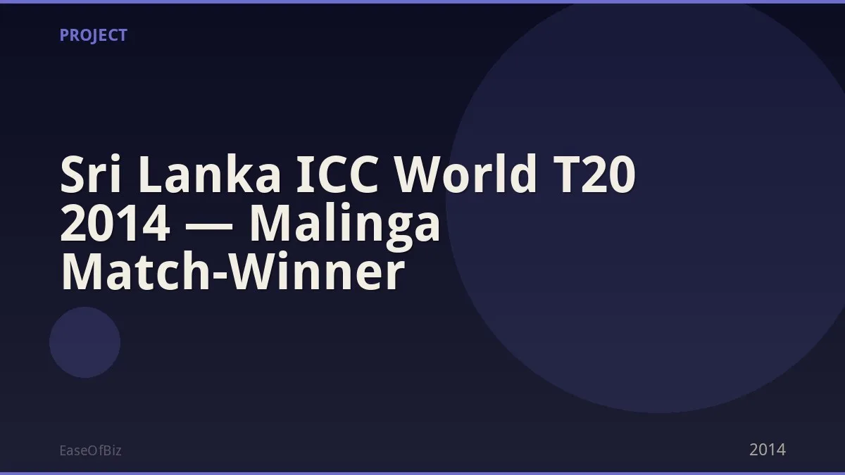 Sri Lanka ICC World T20 2014 — Malinga Match-Winner