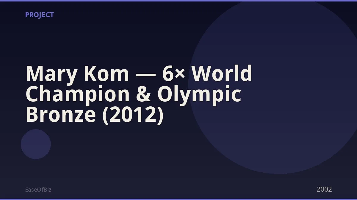 Mary Kom — 6× World Champion & Olympic Bronze (2012)