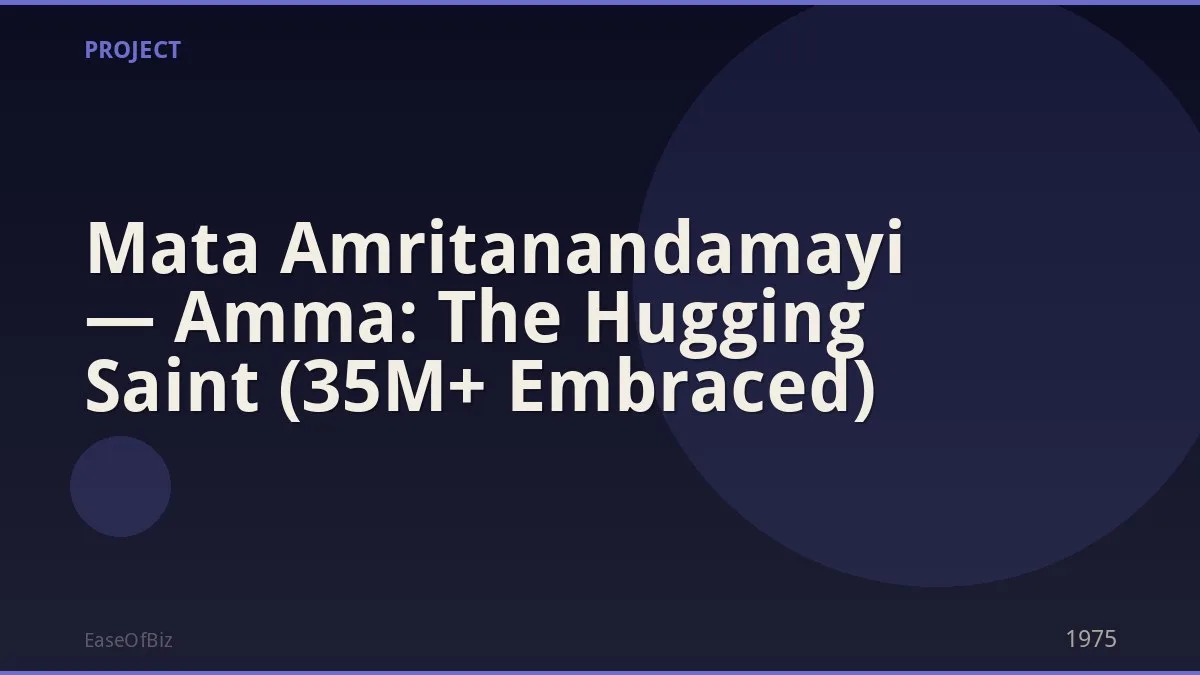 Mata Amritanandamayi — Amma: The Hugging Saint (35M+ Embraced)