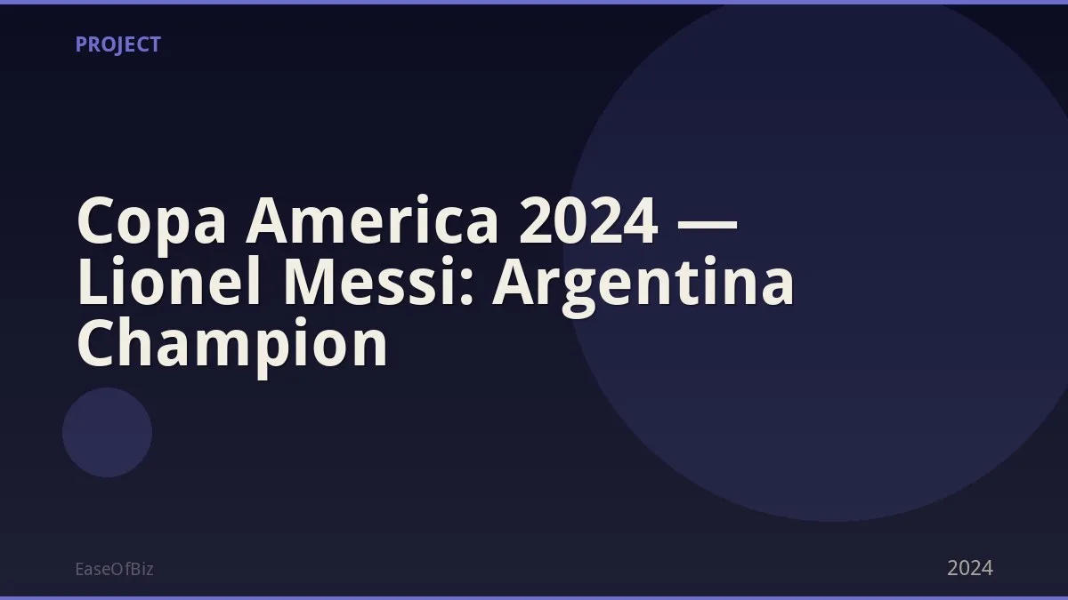 Copa America 2024 — Lionel Messi: Argentina Champion