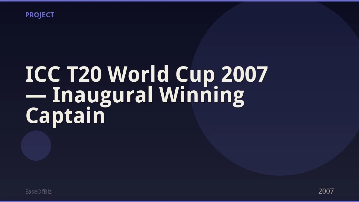 ICC T20 World Cup 2007 — Inaugural Winning Captain