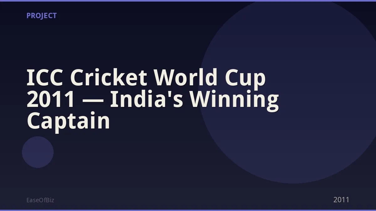 ICC Cricket World Cup 2011 — India's Winning Captain