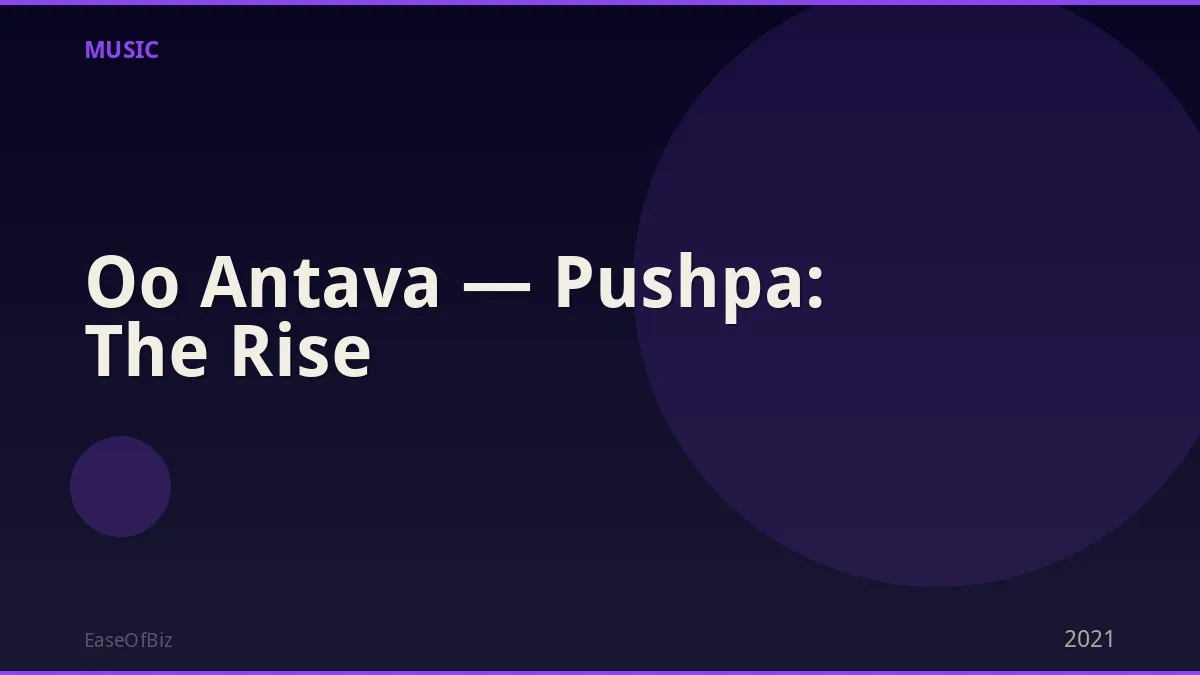 Oo Antava — Pushpa: The Rise
